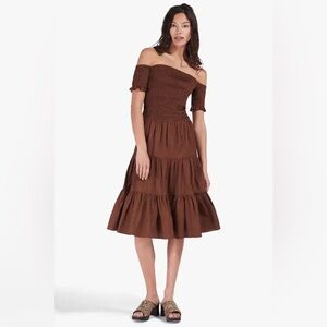 STAUD Elliot Dress in Bark